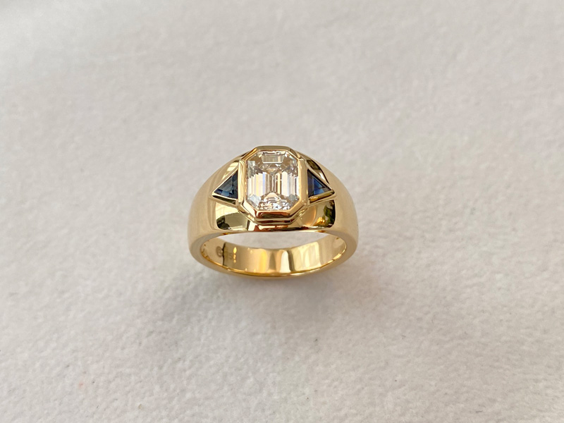 Neuanfertigung Diamant-Saphirring Juwelier Gralow Helmstedt